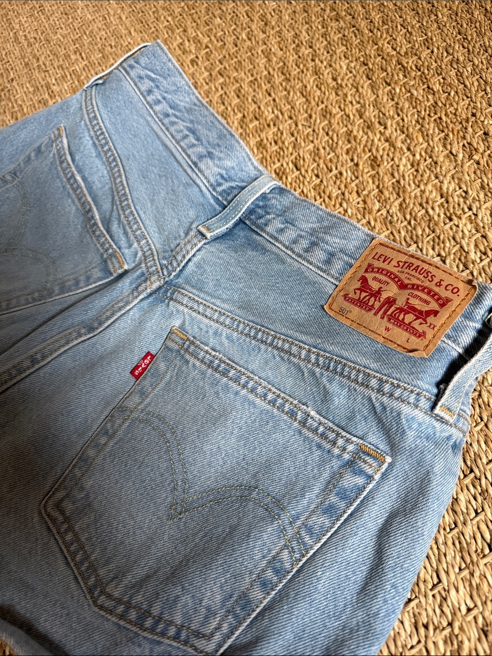 Levi's Light Blue High-Rise Denim Cutoff Shorts